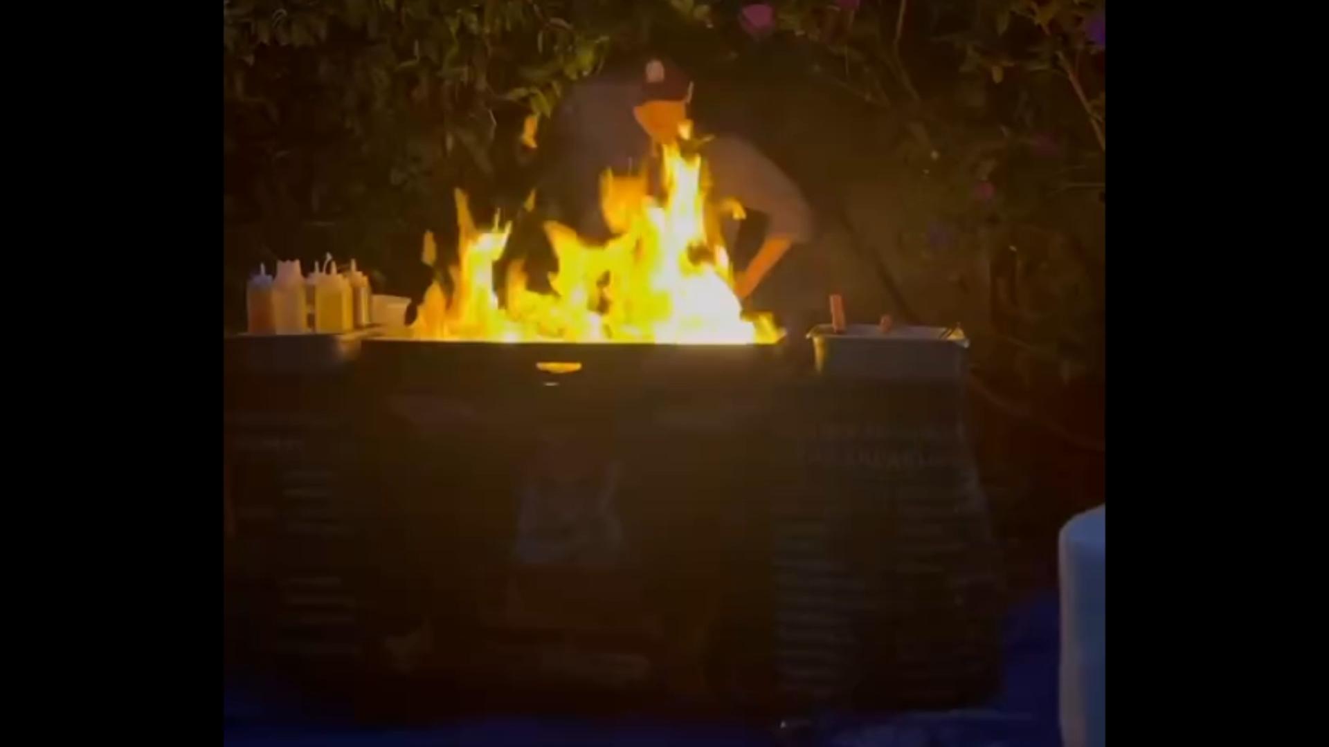 Love Hibachi flame show during a private event